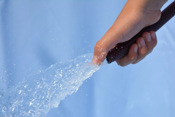 実際に水をかけた場合の効果を検証